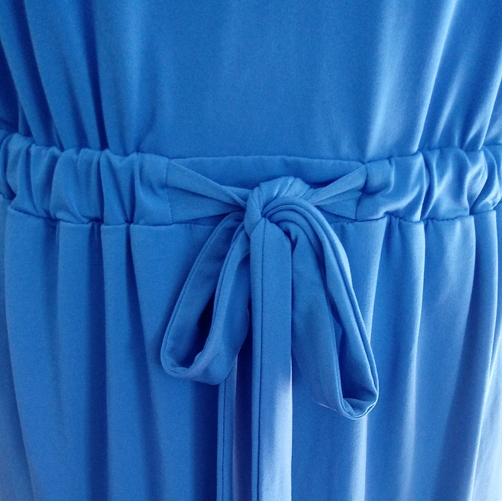 Max & Cleo Knit Tie Waist Midi Dress in Regatta Blue, Size Large - Picture 6 of 15